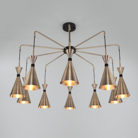 Потолочная люстра Bogates Glustin 316/10 латунь / черный (a057226) 