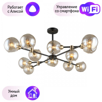 Люстра с поддержкой Алисы На штанге Omnilux OML-94207-12-A
