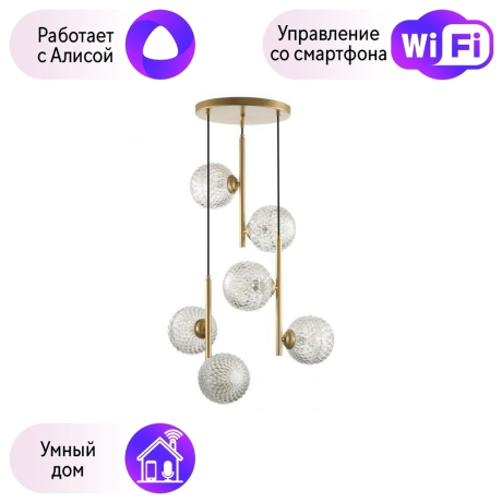 Подвесной светильник Lumion Geneva с поддержкой Алиса 5292/6-А 