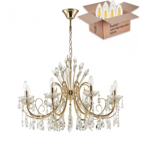 Подвесная люстра с лампочками Odeon Light Versia 4977/8+Lamps E14 Свеча