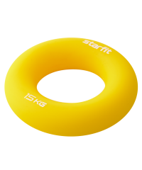 Нарушена упаковка!  <382151> Эспандер кистевой ES-404 "Кольцо", диаметр 8,8 см, 15 кг, силикогель, желтый 4680459120748