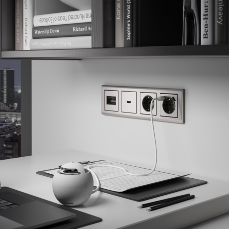 Накладка для розетки HDMI (глянцевый никель) Werkel WL02-HDMI-CP (a040418)