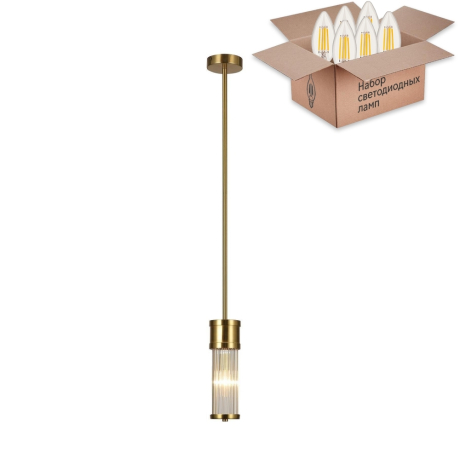 Подвесной светильник с лампочкой Favourite Mirabili 2850-1P+Lamps E14 Свеча 