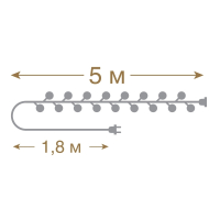 Нарушена упаковка!  <295983> 5м. Электрогирлянда ''Шарики'' (RGB) 30LED IP20 Vegas 55098