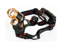 Нарушена упаковка.  <248521> Ultraflash E1333 (фонарь налоб акк 3,7В, золот /черн, 3LED, 4 Ватт, фокус, 2 ак 4 реж, метал., бокс) 13903