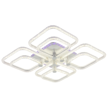 Светодиодная диммируемая люстра с ПДУ Profit Light 8049/4+4 WHT C 200W+8W RGB 