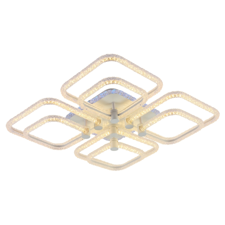 Светодиодная диммируемая люстра с ПДУ Profit Light 8049/4+4 WHT C 200W+8W RGB 