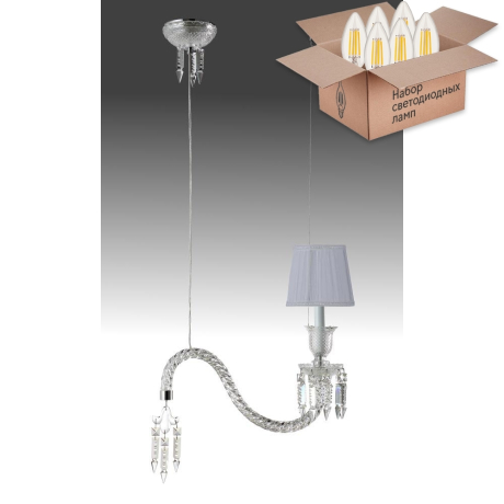 Подвесной светильник Crystal Lux с лампочкой PRINCESS SP1+Lamps E14 Свеча 