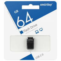 Флеш-диск 64 GB, SMARTBUY Art, USB 2.0, черный, SB64GBAK (513611)
