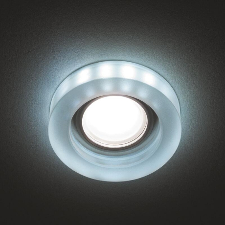 Встраиваемый светильник с LED подсветкой Fametto Luciole DLS-L110 GU5.3 CHROME-MATT CLEAR (UL-00000361) 