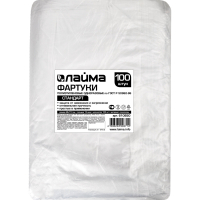 Нарушена упаковка!  <270721> Фартуки полиэтиленовые, КОМПЛЕКТ 100 шт., одноразовые, СТАНДАРТ, размер 68 см х 110 см, плотность 12 мкм, LAIMA, 610850 (610850)