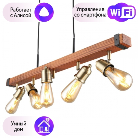 Светильник с поддержкой Алисы подвесной Omnilux OML-94613-05-A 