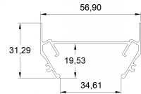 Профиль встраиваемый Denkirs TR3050 TR3050-AL