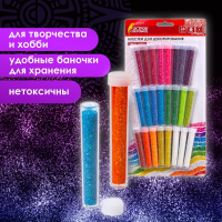 Нарушена упаковка!  <271136> Блестки (глиттер) для декора, поделок, DIY, творчества, оформления, ОСТРОВ СОКРОВИЩ, НАБОР 24 цвета по 4 грамма, блистер, 662230 (662230)