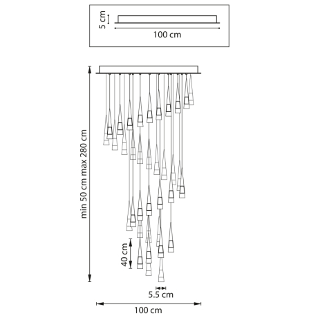 Каскадная люстра Cone Lightstar 757361 