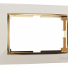 Рамка для двойной розетки Werkel Snabb (слоновая кость/золото) W0081932