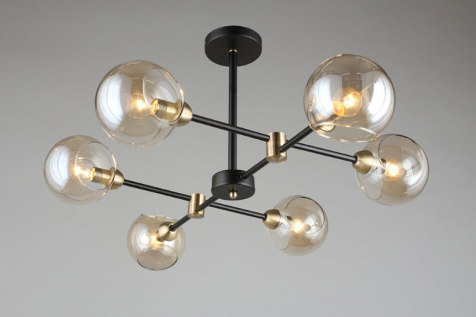 Люстра на штанге со светодиодными лампочками E14, комплект от Lustrof. №240729-656563 