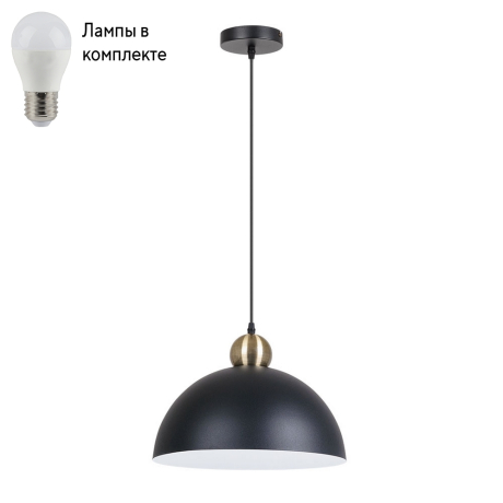 Подвесной светильник с лампочкой Arte lamp A7053SP-1BK+Lamps 