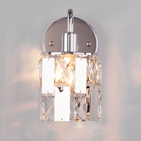 10101/1 хром/прозрачный хрусталь Strotskis Бра настенное с выключателем Eurosvet Scoppio a044101 