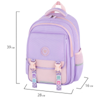 Рюкзак BRAUBERG SNAP, 2 отделения, 3 кармана, "Delicate lilac", 39х28х16 см, 272068
