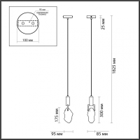 Подвесной светильник Odeon Light Lia Midcent 6696/5L