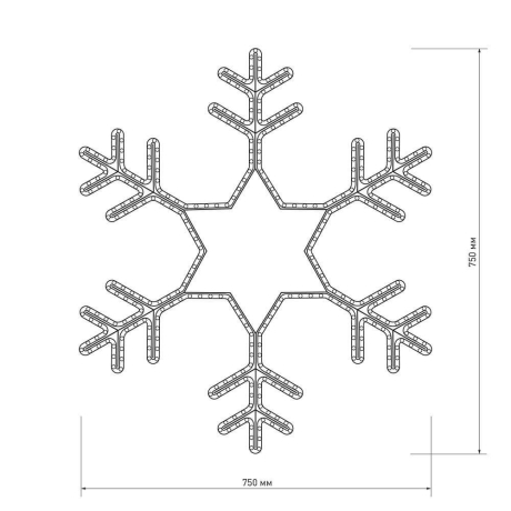 Светодиодная фигура Снежинка холодный свет Ardecoled ARD-Snowflake-M3-920X920-432Led White (25307)