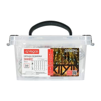 VEGAS  24V Электрогирлянда "Нить" 48 красных LED ламп, в боксе, прозрачный провод, 5 м, с блоком питания, удлиняемая /4