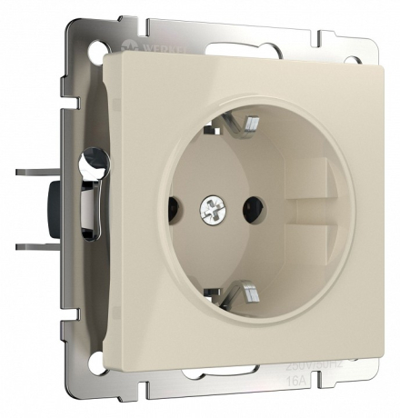 Розетка с заземлением, без рамки Werkel слоновая кость W1171003