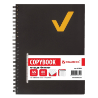 Нарушена упаковка!  <214910> Тетрадь-блокнот 80 л., А5, 160х207 мм, BRAUBERG, клетка, гребень, обложка пластиковая, 1 разделитель, "Tag", 401800 (401800)