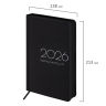 Нарушена упаковка!  <795451> Ежедневник датированный 2026 А5 138x213 мм, BRAUBERG "Vista", под кожу, твердый, "Black coal", 117460