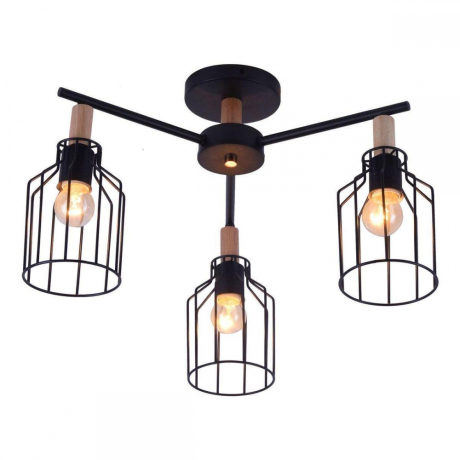 Потолочный светильник Escada 469/3PL E27*60W Black TEXAS 