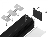 Алюминиевый профиль накладной/подвесной "Profile System" 25*25 для светодиодной ленты до 23мм Ambrella light ILLUMINATION Profile System GP2500BK