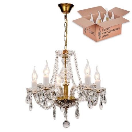 Люстра с лампочками Favourite Monreal 1735-5P+Lamps 