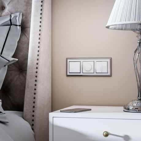 Выключатель одноклавишный с подсветкой (белый) Werkel W1110101