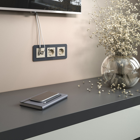 Розетка ТВ+Ethernet RJ-45 6 cat.(слоновая кость) Werkel W1181303