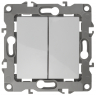 Выключатель двухклавишный ЭРА 12 10AX 250V 12-1104-01 Б0014645
