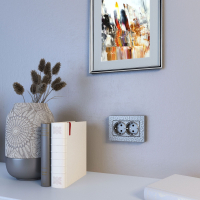 Рамка для двойной розетки Werkel Hammer серебряный W0082406