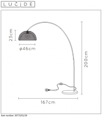 Торшер изогнутый Lucide Mesh 30773/01/30