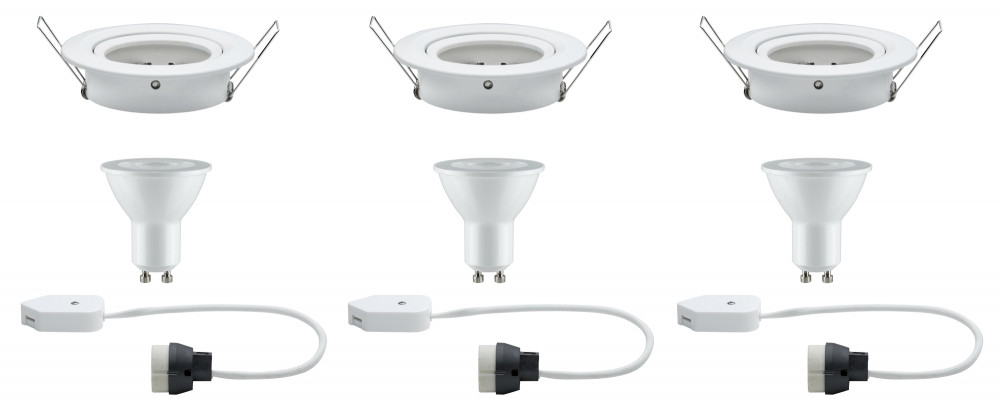 93651 Светильник встраиваемый поворотный Paulmann Premium Nova 3 шт. в комплекте 