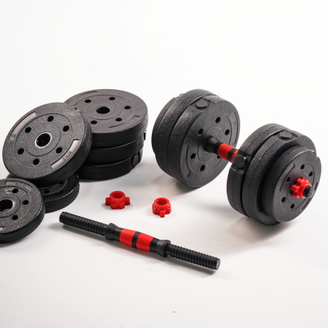 Нарушена упаковка!  <847773> Гантель Р 10,0 кг 2 шт /черно-красный/ 1 001-0010-002