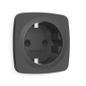 Лицевая панель OMEGA (Графит Мягкое касание) для электрической розетки с заземлением со шторками QUANT OP9070 