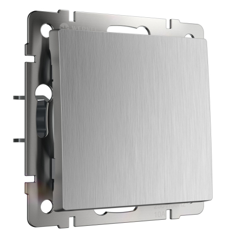 Выключатель проходной одноклавишный без рамки Werkel серебряный рифленый W1112009