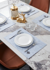 420134 Салфетка для сервировки декоративная (плейсмат) LAKANDAVA, L450, B300, H3, полиэстер, серый Eglo