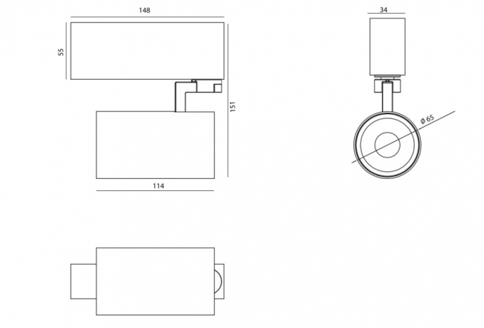 Трековый светильник 25W 3000К для магнитного шинопровода Alpha Donolux DL18790/01M Black 