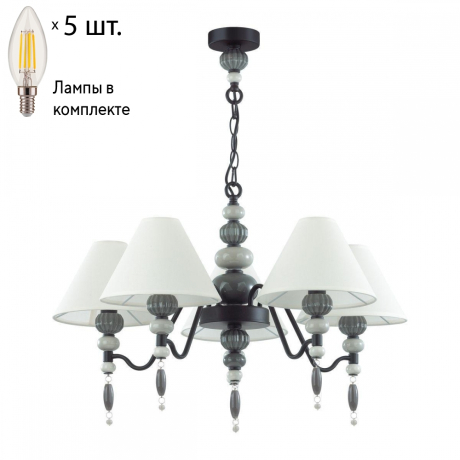 Подвесная люстра Odeon Sochi с лампочками 4896/5+Lamps E14 Свеча 