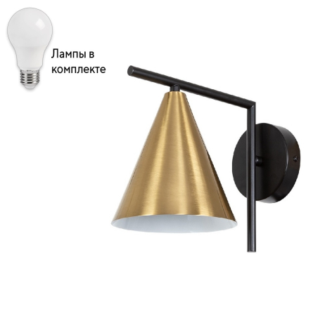 Бра с лампочкой Arte lamp A7029AP-1BK+Lamps 