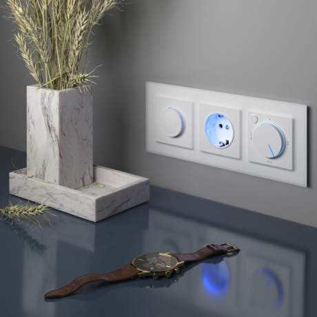 Витринный образец!  <117917> Терморегулятор электромеханический для теплого пола (белый) Werkel W1151101 