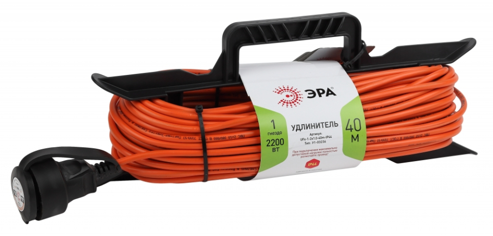 Удлинитель силовой ЭРА UFx-1-2x1.0-40m-IP44 Б0046824 