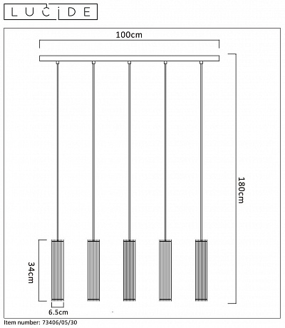 Подвесной светильник Lucide Lionel 73406/05/30 
