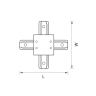 Однофазный Х-образный соединитель для встраиваемого шинопровода Barra Lightstar 501146 